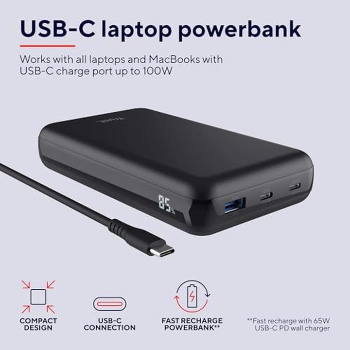 Actual product image Trust Laro 100w Laptop Powerbank (10000 mAh, 100 W, 36 Wh)