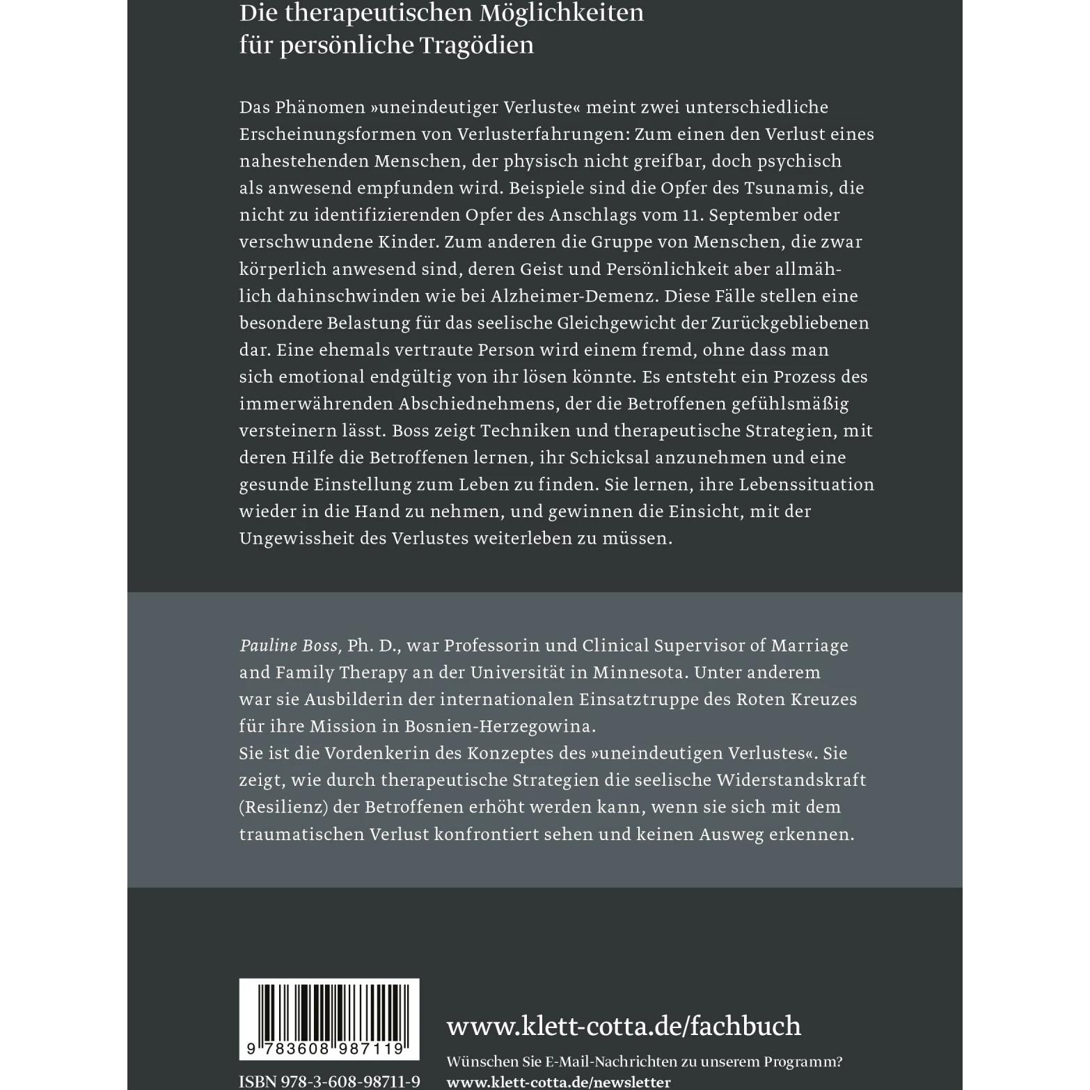 Thumbnail - Verlust, Trauma und Resilienz, Fachbücher von Pauline Boss, Astrid Hildenbrand, Carlos Sluzki