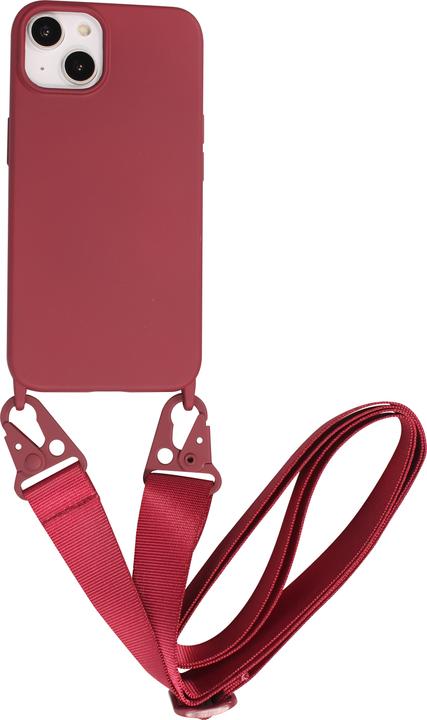 Actual product image PhoneLook Silicone matt cover with carrying strap and metal carabiner Burgundi