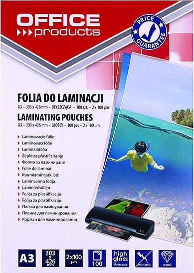 Immagine prodotto Office Products Pellicola per laminazione, A3, 2x100 micron, lucida, 100 pezzi, trasparente (A3, 100 pz., 200 µm)