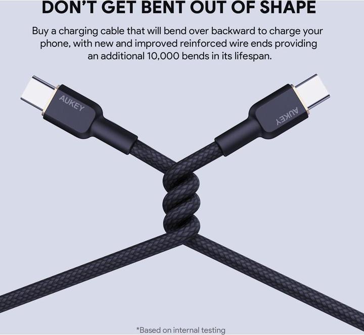 Produktbild Aukey USB-C - USB-C cable, PD 60W, 1 m (1 m, USB 3.2 Gen 1, 60 W)