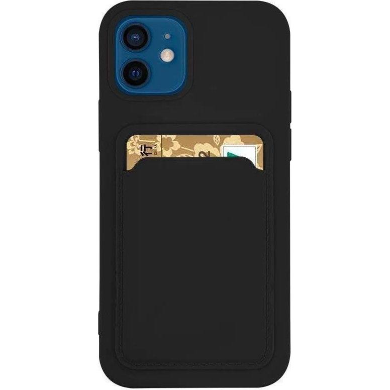 Hurtel Card Case Silicone Wallet Case with Card Slot Documents for Samsung Galaxy A72 4G Black (Samsung Galaxy A72), Sma...