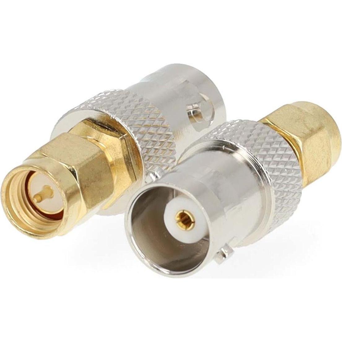 Nedis Adattatore SMA - SMA maschio - BNC femmina - Placcato oro - 50 Ohm - Dritto - Rame - Oro - 2 pezzi (Spine e connettori), Cavo antenna