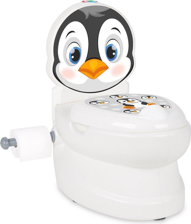 Actual product image Jamara My Little Toilet Penguin with Flushing Sound and Toilet Paper Holder