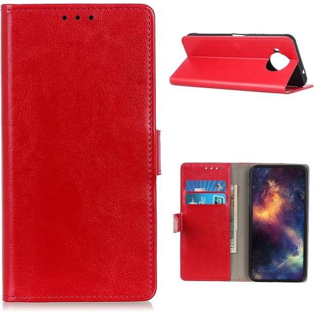 Thumbnail - MU Classic Crazy Horse Leder Bookcover Series (Xiaomi Mi 10T Lite), Smartphone Hülle, Rot