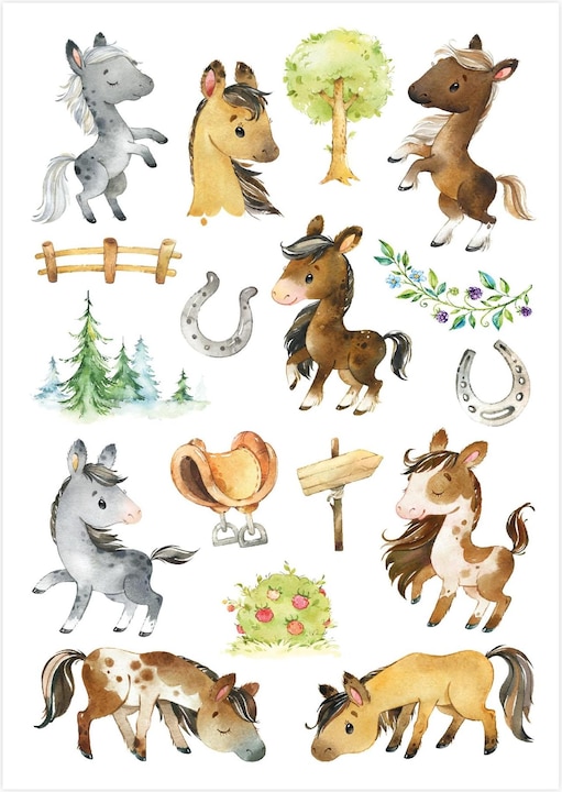 Image du produit Papierdrachen Tatouages pour enfants - Chevaux et amis de la lecture