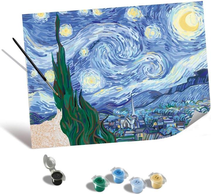 Productafbeelding Ravensburger CreArt - Schilderen op nummer ART Collectie: Sterrennacht (Van Gogh)