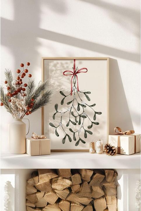 Actual product image Wallxpert Weihnachtsbild Mistletoe