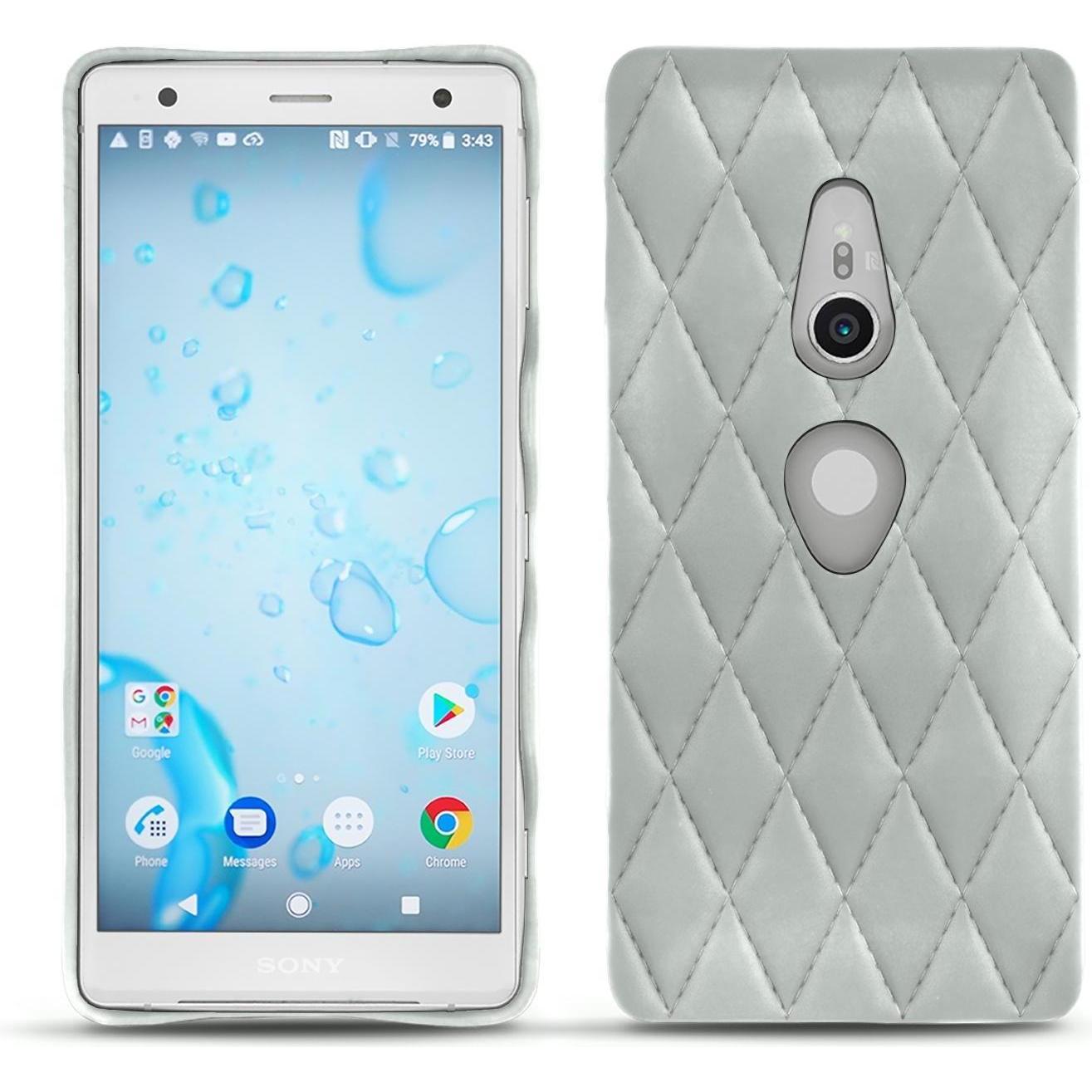 Thumbnail - Noreve Lederschutzhülle (Sony Xperia XZ2), Smartphone Hülle, Grau