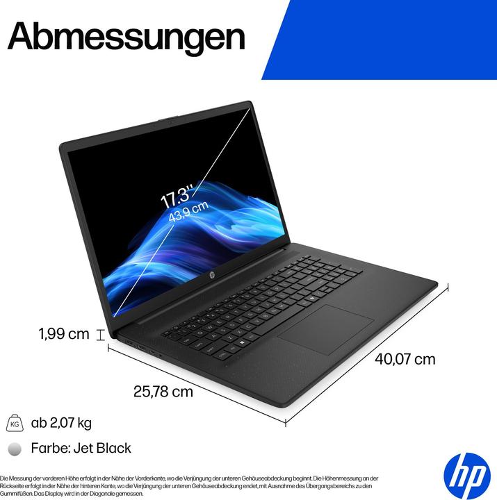 Immagine prodotto HP Laptop 17-cp3077ng (17.30", 1000 GB, 16 GB, Germania)