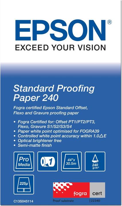 Image du produit Epson Papier D'épreuve Standard (240 g/m², 3050 cm, 111.80 cm)