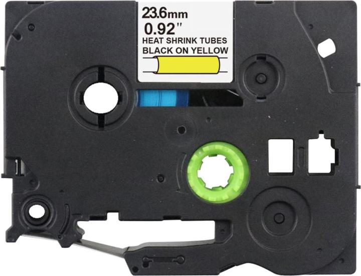 Actual product image Hermex Alternative Schrumpfetiketten zu Brother HSe-651 Beschriftungsband (2.36 cm, Black, Yellow)