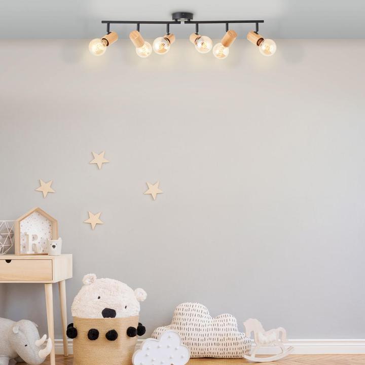 Produktbild Brilliant Kerry Spotrohr 6-flammig schwarz/holz Metall/Bambus 6x A60, E27, 40 (E27)