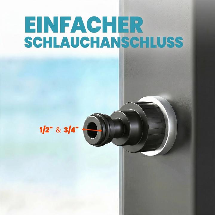 Produktbild Outsunny Gartendusche ABS, Edelstahl Schwarz