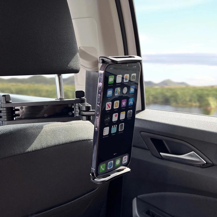 Actual product image Wozinsky Adjustable headrest holder for tablet or phone black