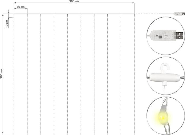 Produktbild Lunartec Lichtervorhang (3 m)