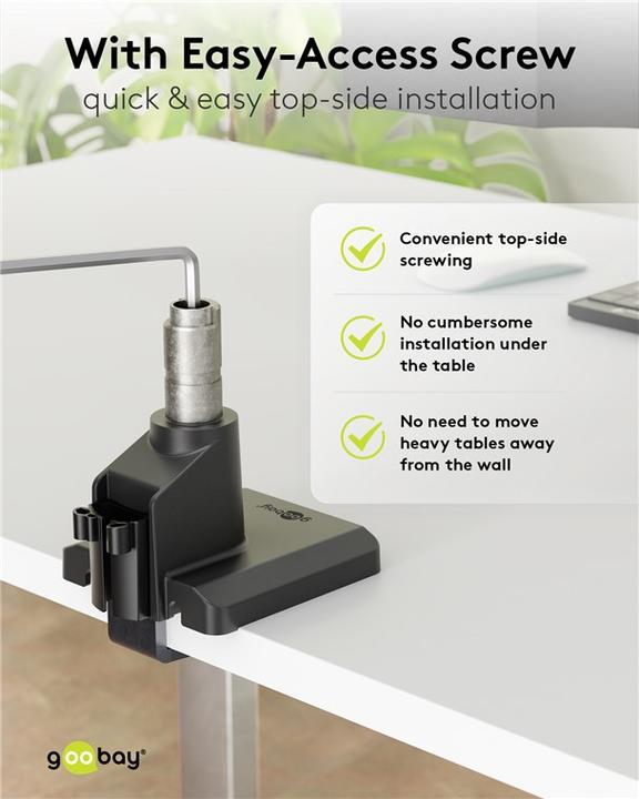 Produktbild Goobay Single-Monitorhalterung mit Gasdruckfeder, schwarz (Standfuss, 31.89", 9 kg)