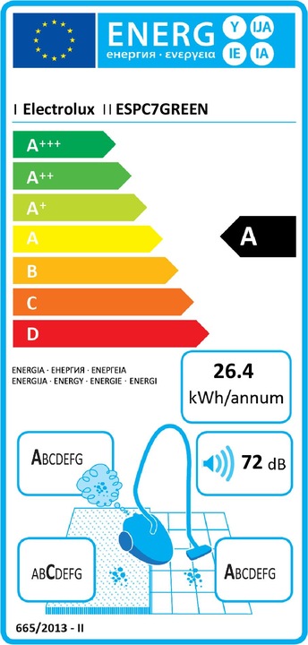 Label énergétique Electrolux Espc7
