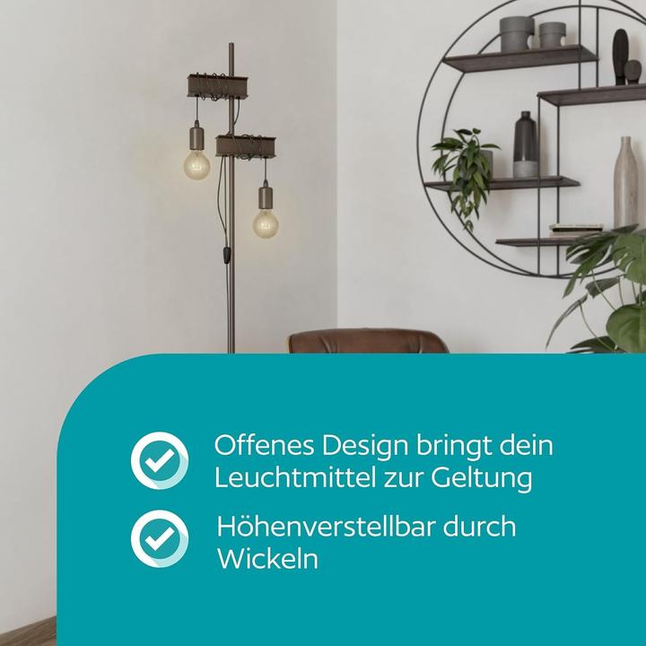 Produktbild EGLO Stehleuchte TOWNSHEND 4 2x E27 Antik-braun (E27)