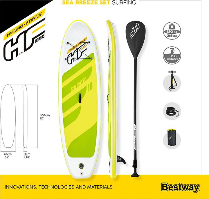 Image du produit Bestway HF SUP Set Sea Breeze 305x84x12cm (10')
