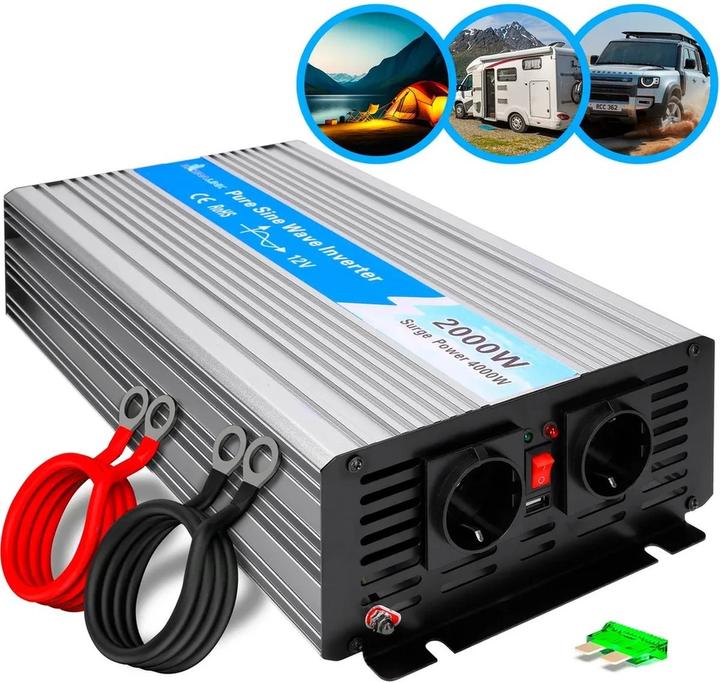 Actual product image Extralink VOLTAGE CONVERTER 12V - 230V, 2000W, PURE SINUS OPIP-2000W