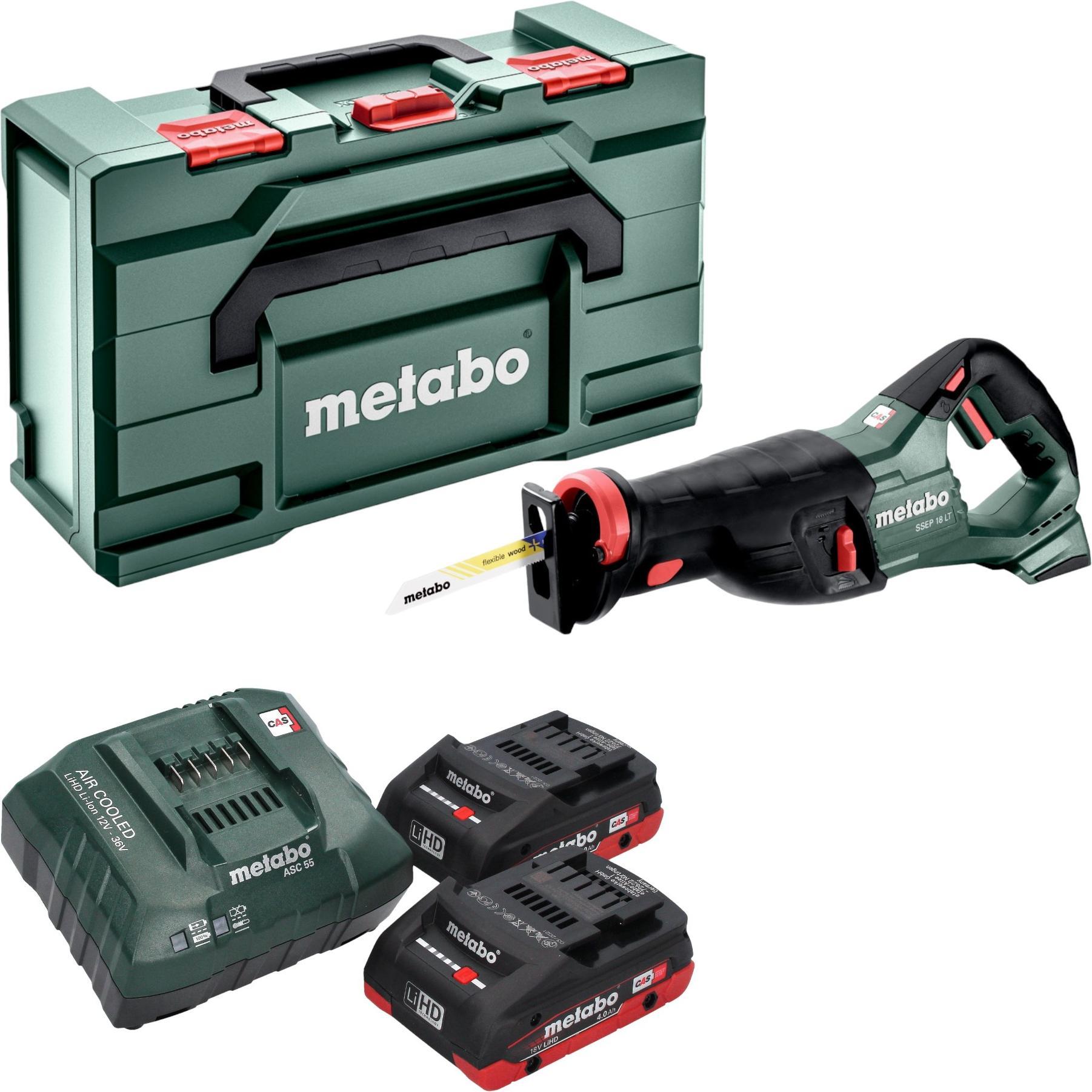 Thumbnail - Metabo, Säbelsäge, SSEP 18 LT Akku Säbelsäge 18 V 32 mm + 2x LiHD Akku 4,0 Ah + Ladegerät + Metabox