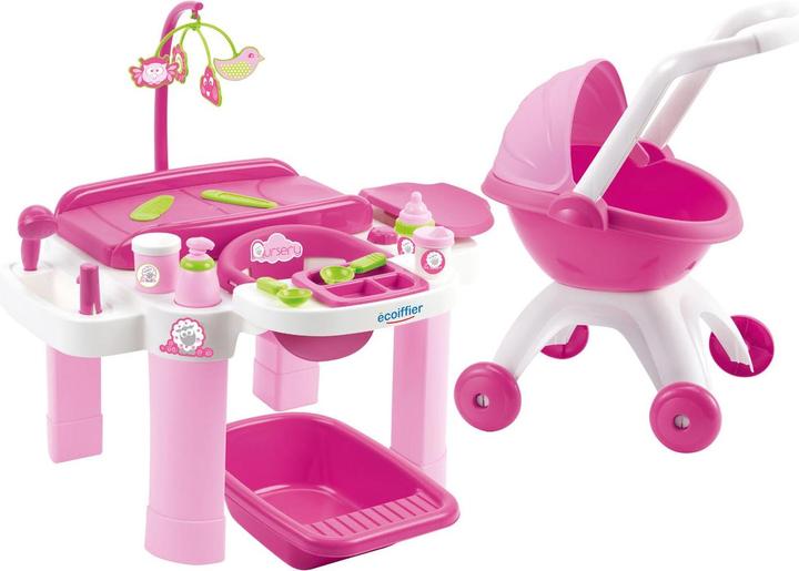 Image du produit Ecoiffier Kit de soins Ecoffier avec poussette de poupée