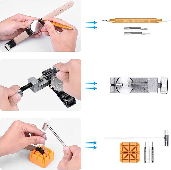 Produktbild Werkstein Universal Uhrenwerkzeug-Set – Reparatur-Kit mit Pinzette, Gliederentferner & Schraubendreher