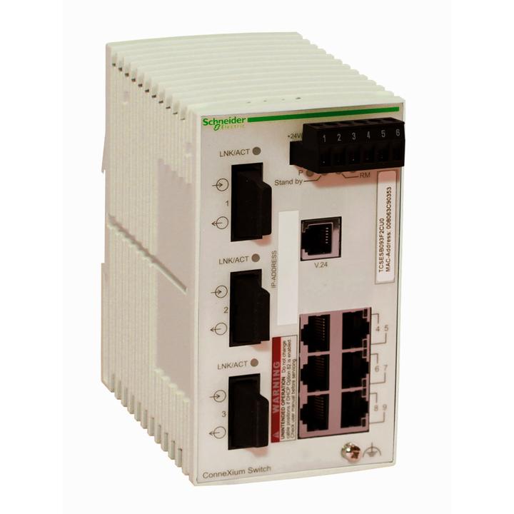 Schneider Electric ConneXium Basic Managed Switch - 6 ports for copper (6TX 10/100 Mbit/s) + 3 for fibre optic (9 ports)