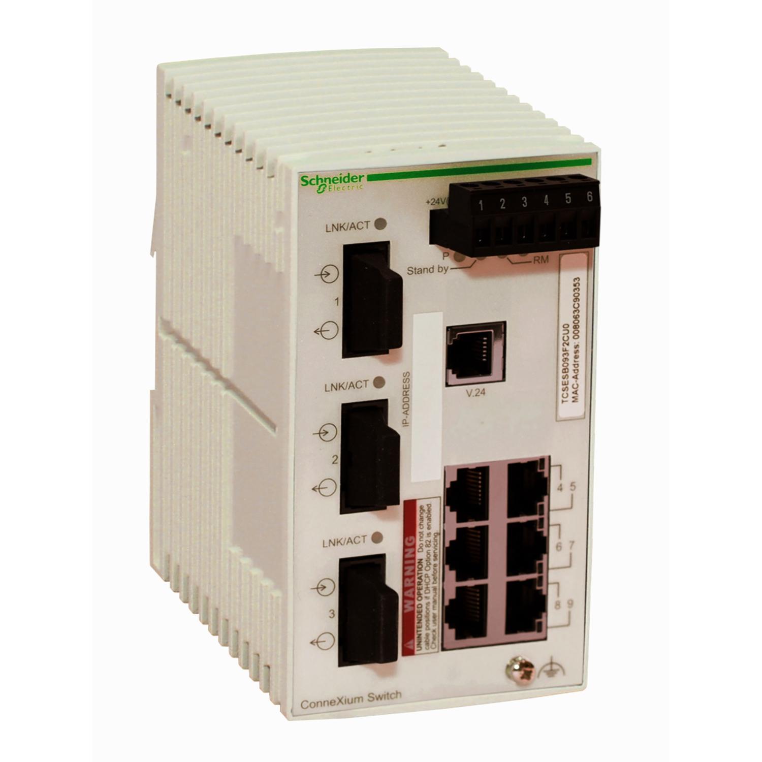Schneider Electric ConneXium Basic Managed Switch - 6 Ports für Kuper (6TX 10/100 Mbit/s) + 3 für Glasfaser Multimode (6...