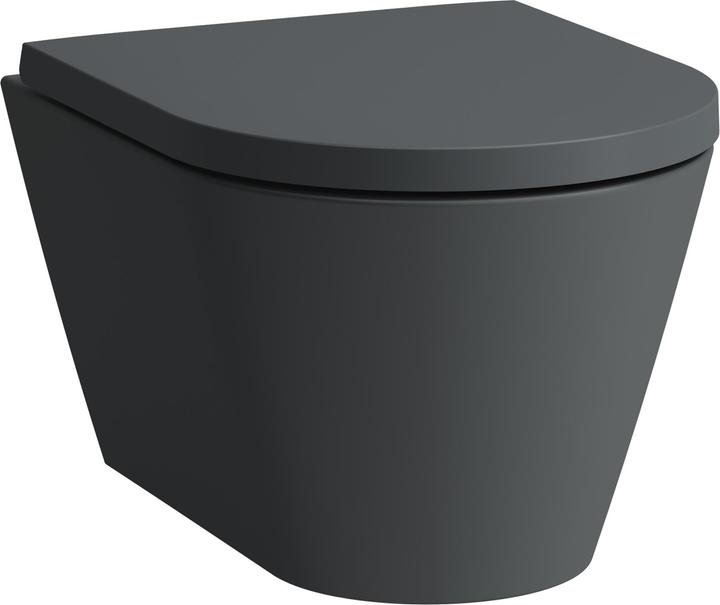 Actual product image Laufen COMPACT KARTELL wall-hung WC, rimless, washdown flush, matt graphite