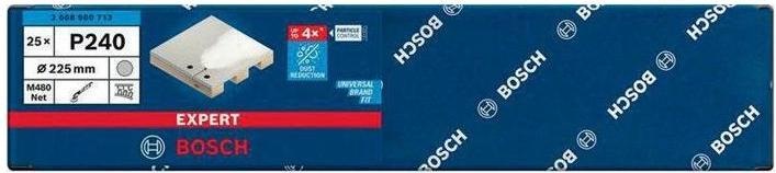 Produktbild Bosch Professional Zubehör EXPERT M480 Schleifnetz für Trockenbauschleifer, 225 mm, G 240, 25-tlg. (240)