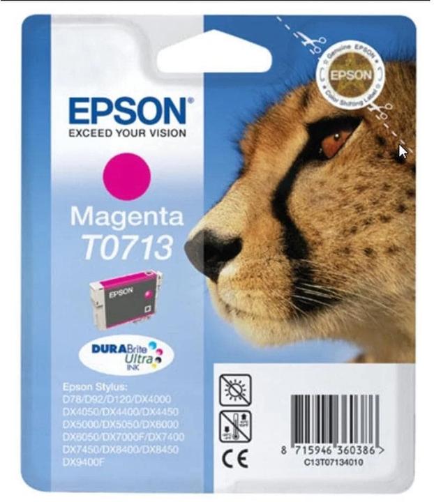 Actual product image Epson T0713 Cheetah ink, smudge-proof and waterproof (single pack) magenta (M)