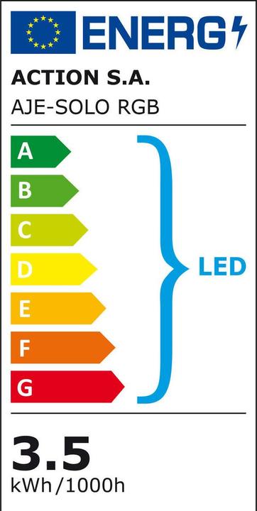 Label énergétique Activejet AJE-SOLO RGB Lampe musicale à LED