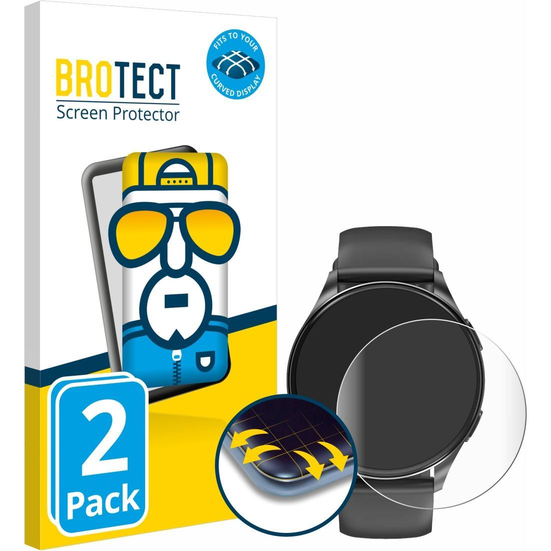 BROTECT Fullscreen Schutzfolie Displayschutz Folie Klar Transparent, Smartwatch Schutzfolie, Transparent