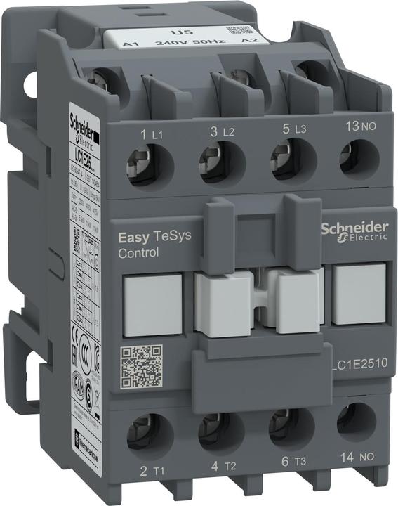 Actual product image Schneider Easy TeSys contactor 3P 25A 1NO 240V AC 50Hz LC1E2510U5