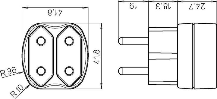 Productafbeelding Kopp TRAVEL-STAR 2-voudige adapter EURO-KOPP (CEE 7/3, 2 x)