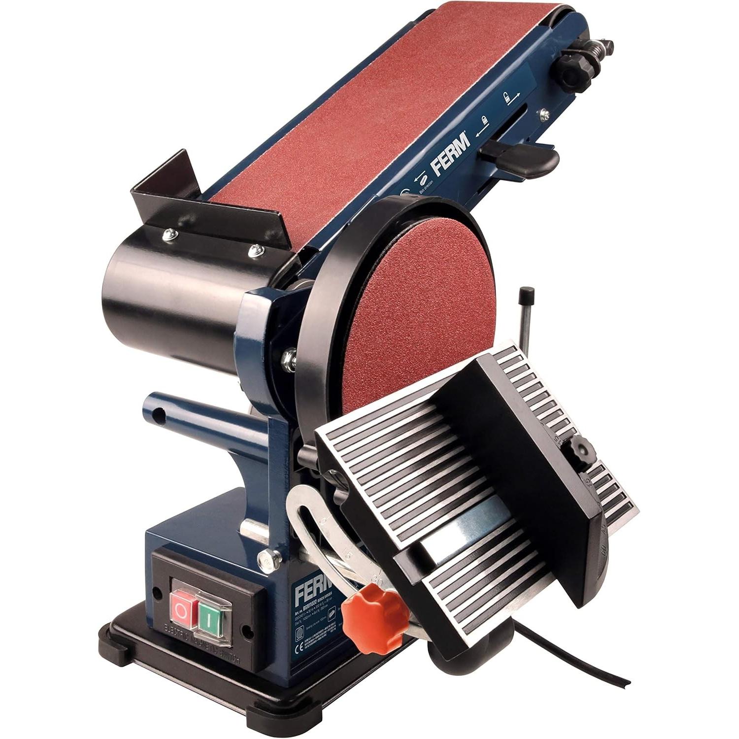 Ferm, Rettificatrice + lucidatrice, Levigatrice a nastro (Tritacarne da banco, Smerigliatrice, 350 W)