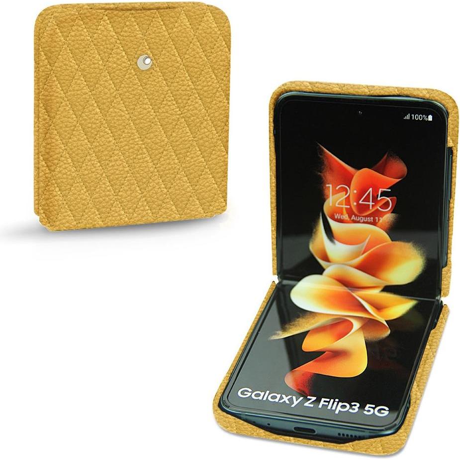 Noreve Lederschutzhülle (Samsung Galaxy Z Flip3), Smartphone Hülle, Orange