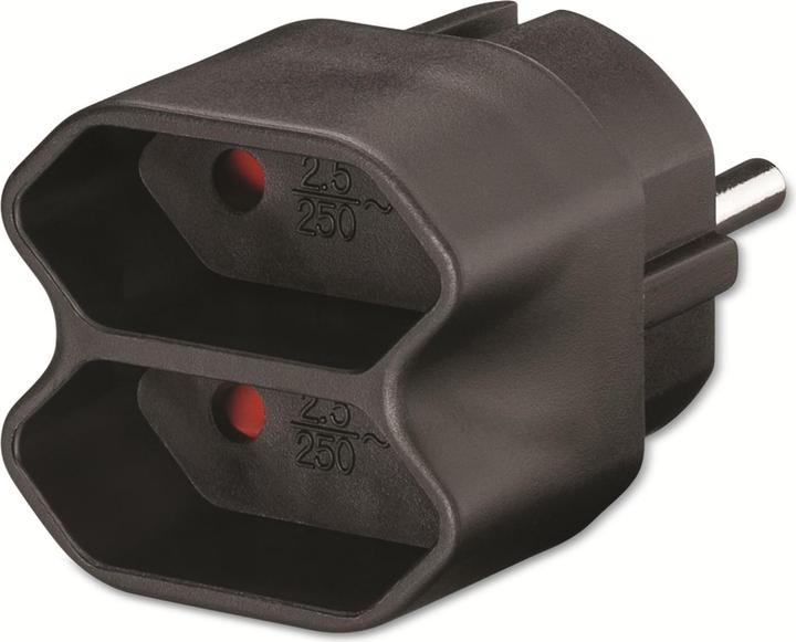 Produktbild Goobay Euro mehrfach Adapter, Schwarz (CEE 7/16, 2 x)