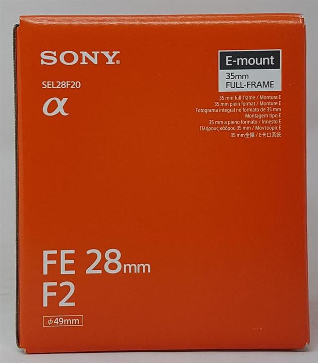 Actual product image Sony FE 28mm f/2, Full Frame E-Mount (Sony E, full size, APS-C / DX)