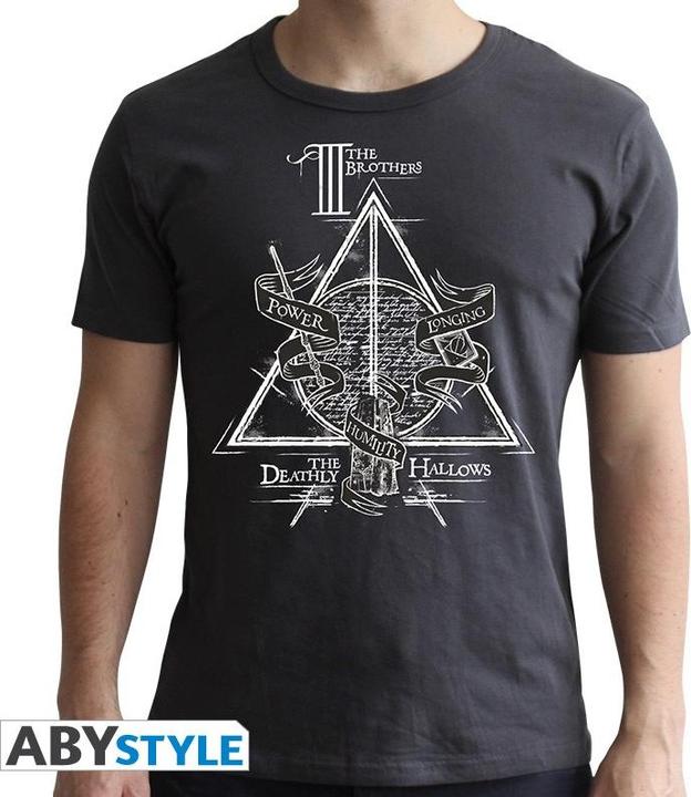 Produktbild ABYstyle HARRY POTTER - Tshirt Deathly Hallows man SS dark grey - new fit (XL)