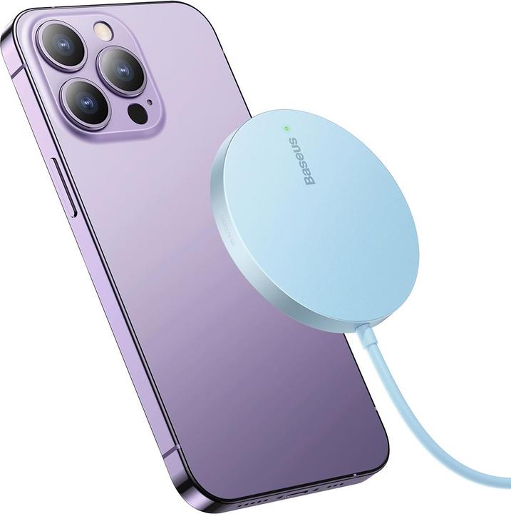 Image du produit Baseus Simple Mini3 Chargeur magnétique sans fil 15W Bleu Galaxie (15 W)
