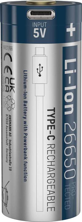 Immagine prodotto Ansmann Ricaricabile di tipo C (1 pz., 26650, 5100 mAh)