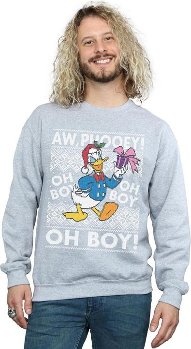 Actual product image Disney Mens Donald Duck Christmas Fair Isle Sweatshirt (M)