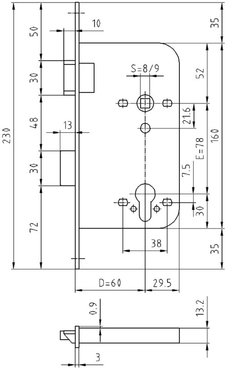 Actual product image Glutz Mortise locks (Mortise lock)