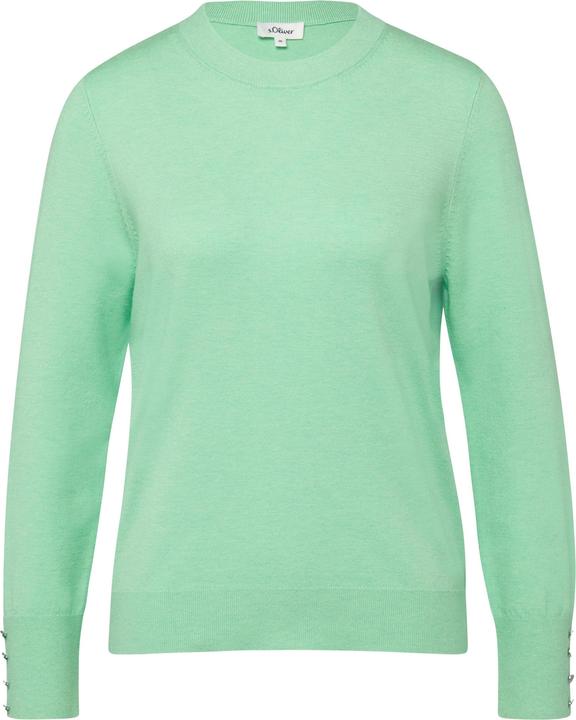 Produktbild s.Oliver Strickpullover Feinstrickpullover aus Viskosemix mit Zierknöpfen (46)