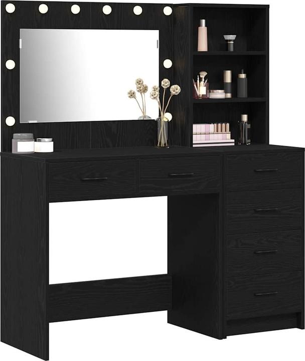 Actual product image vidaXL Black oak dressing table