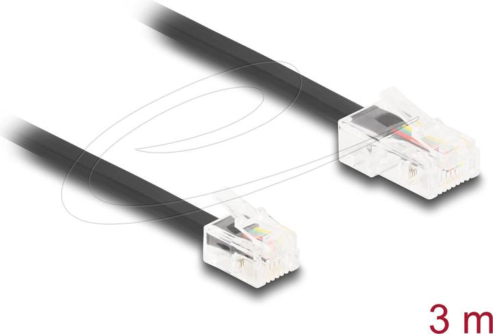 Produktbild Delock Telefonkabel RJ45 Stecker zu RJ11 Stecker schwarz 3 m