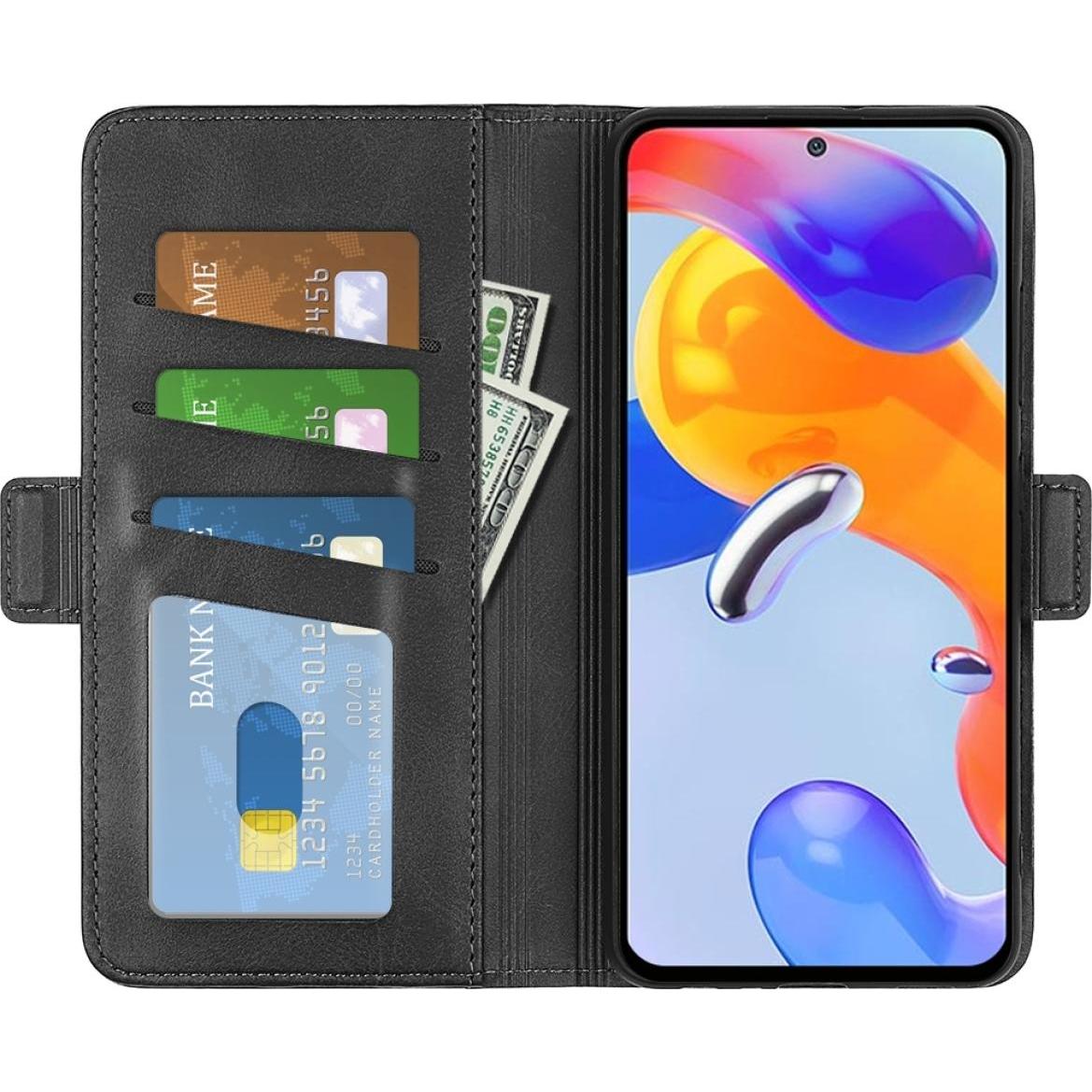 Screenguard Xiaomi Redmi Note 11 Pro CardLounge Lederhülle (Xiaomi Redmi Note 11 Pro), Smartphone Hülle, Schwarz